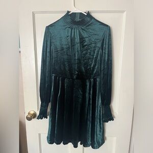 In loom green velvet my skater dress medium